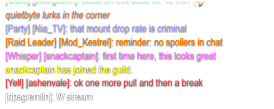 The Clean chat overlay showing sample messages